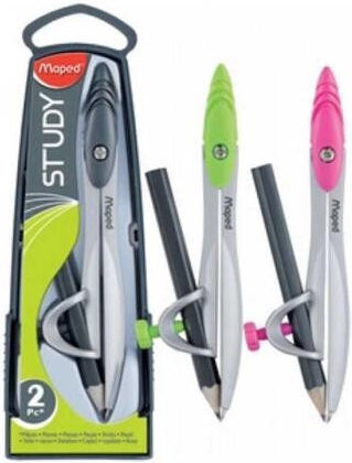 Maped Study Metallic Compass with Pencil in Case Multicolour (Μiscellaneous colours) 119410