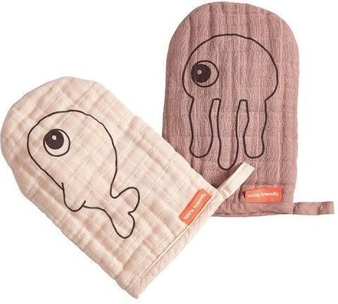 Done by Deer Baby Bath Gloves Sea Friends Pink 2pcs