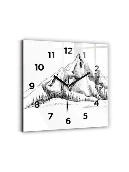 Tulup Silent Ceas de Perete Sticlă Alb 30x30cm