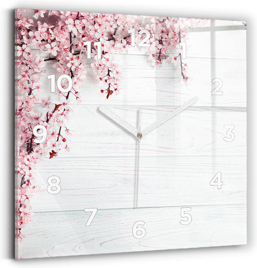 Tulup Silent Ceas de Perete Sticlă Multicolor 30x30cm