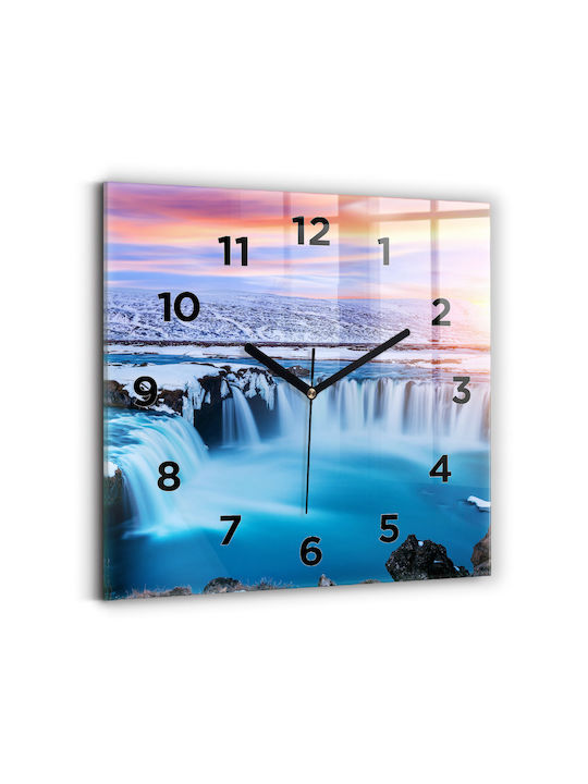 Tulup Silent Ceas de Perete Sticlă Albastru 30x30cm