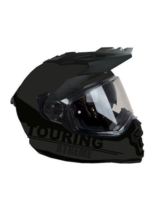 ByCity Xtreme Black Matt Motorcycle Helmet On-Off ECE 22.06 with Sunvisor