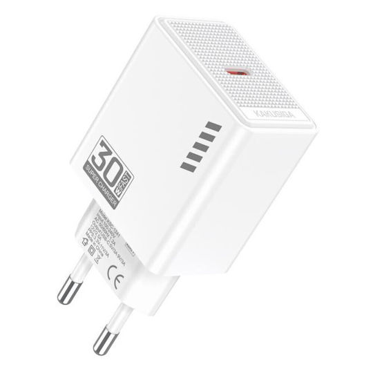 Kakusiga Φορτιστής Χωρίς Καλώδιο με Θύρα USB-C 30W Λευκός (KSC-1241)