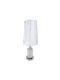 2112 - 113224 Glass Table Lamp for Socket E27 with White Shade and Silver Base