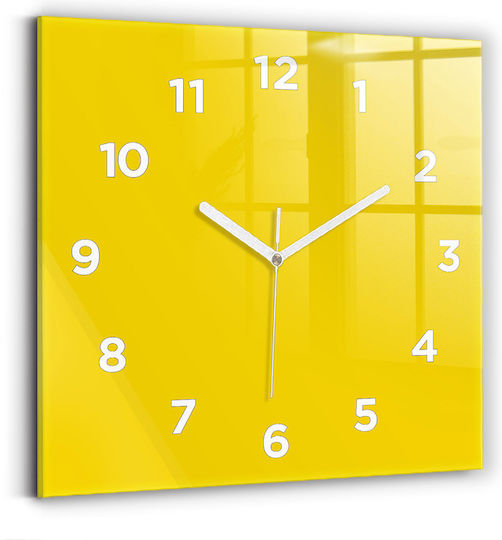 Tulup Silent Wall Clock Glass Yellow 30x30cm