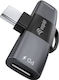 Equip Μετατροπέας USB-C male σε USB-C 2x female Γκρι 1τμχ 133479