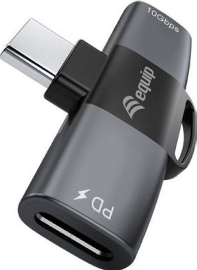 Equip Μετατροπέας USB-C male σε USB-C 2x female Γκρι 1τμχ 133479