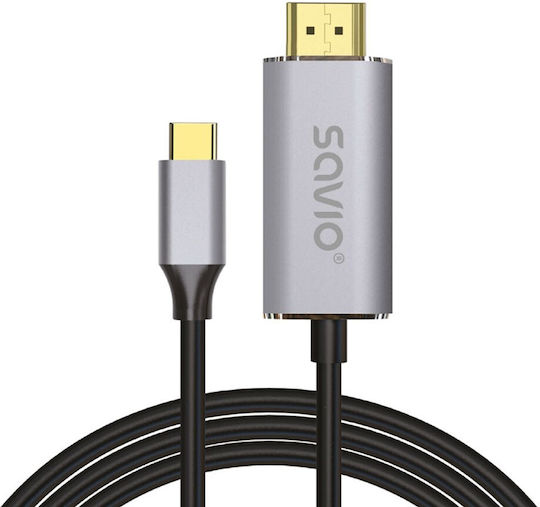 Savio Кабел HDMI мъжки - HDMI мъжки 2м Черен