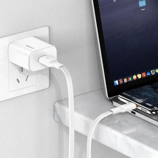 Kakusiga Flach USB 2.0 Kabel USB-C männlich - USB-C Weiß 1m (d-KSC-999-C-WH)