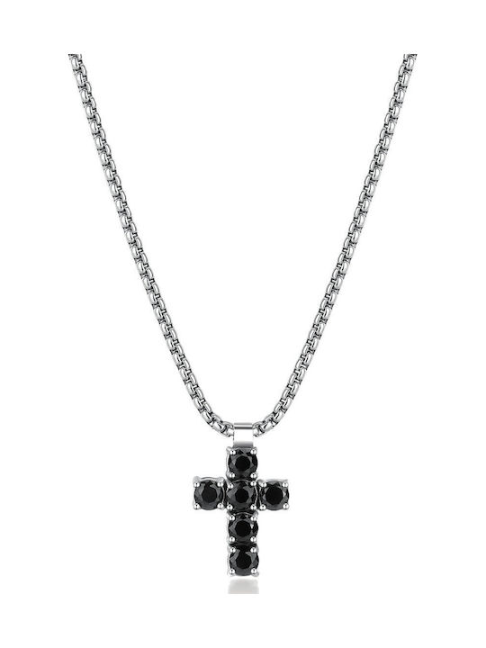 Brosway Black Men's Cross from Steel with Chain
