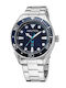 Nautica N83 Finn World Herrenuhr Batterie mit Silber Metallisch Braselet