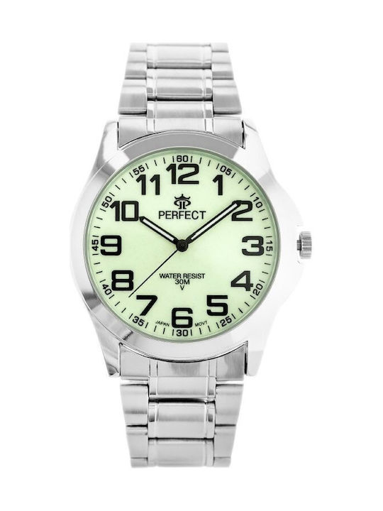 Perfect Men's Watch 34mm Battery with Silver Metal Bracelet