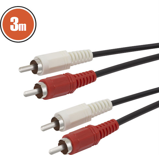 Set 2 Rca Cable 2 X Rca Plug 2 X Rca Plug 3.0 M
