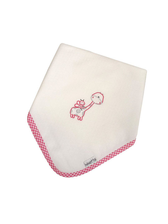 Ninetta Bebe Piqué-Kuscheldecke Kαμηλοπάρδαλη λευκό Fuchsie 90x90cm.