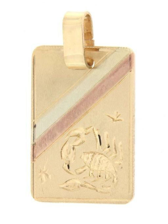 Charm Semn Zodiacal Scorpion din Aur Alb 14K Roz