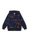 Kids Sweatshirt Cardigan With Hood And Pockets Navy