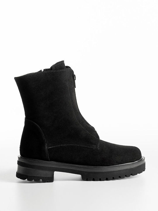 Bozikis Suede Women's Ankle Boots Black