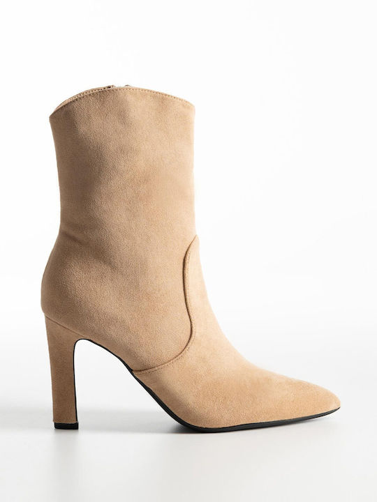 Wildleder Stiefeletten Damen Beige