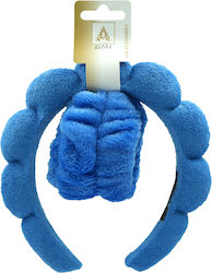 Alpha Beauty Headband Spa & Blue Wristbands Set 3 Pieces