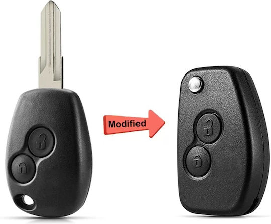 Techstar Husa Pentru Chei Auto Tip Cuțit 2 Butoane Vac102 Lamă Compatibil Dacia Logan Renault Trafic Aftermarket