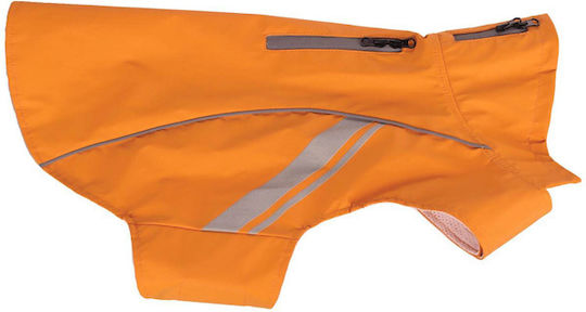 Flamingo Hundemantel Wasserdicht Orange mit Rückenlänge 50 cm.