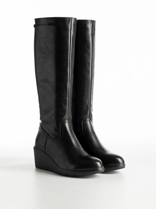 Damenstiefel mit mittlerem Absatz Schwarz