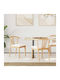 Dining Room Wooden Chair Natural and White 50.5x61x80.5cm 2pcs