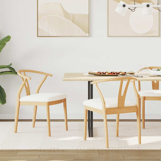 Dining Room Wooden Chair Natural And Light 54.5x53x77cm 2pcs