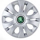 Car Hubcap Set Set 4 with Skoda Emblem 15" 4pcs Green
