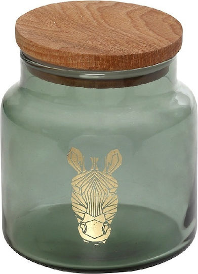Espiel Jungle Zebra Set 4 Bucăți Vaze Utilizare Generală cu Capac Sticlă Verde 635ml 4 Bucăți