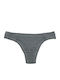 Damen-Slips Baumwoll Zeigenfolge Grau Anthrazit