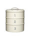 Kitchen Craft Set of 3pcs Jars General Use with Lid Glass White