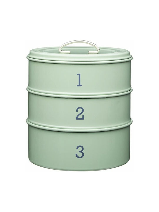Kitchen Craft Set of 3 General Use Glass Jars with Lid Transparent