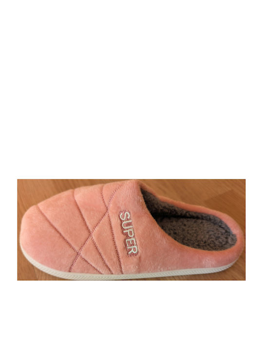 Winter Women's Slippers with Fur Pink