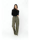 Women's Fabric Cargo Trousers Khaki