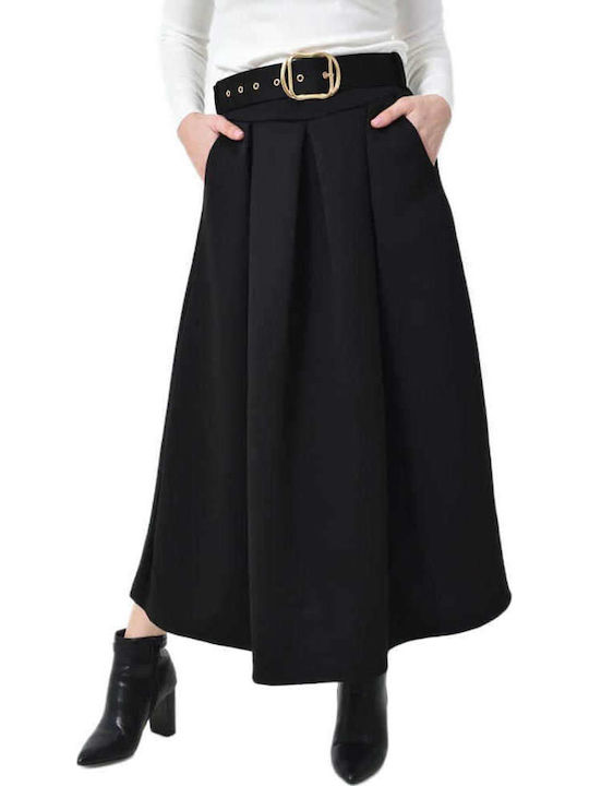 Potre С висока талия Midi Пола Black