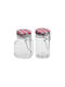 Excellent Houseware Set 2Stück Gläser Allgemeine Verwendung mit Deckel Glas Rot 90ml