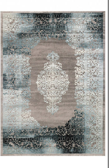 Tzikas Carpets Vintage Schlafzimmer-Teppichsets Modern Grau-Blau 3Stücke