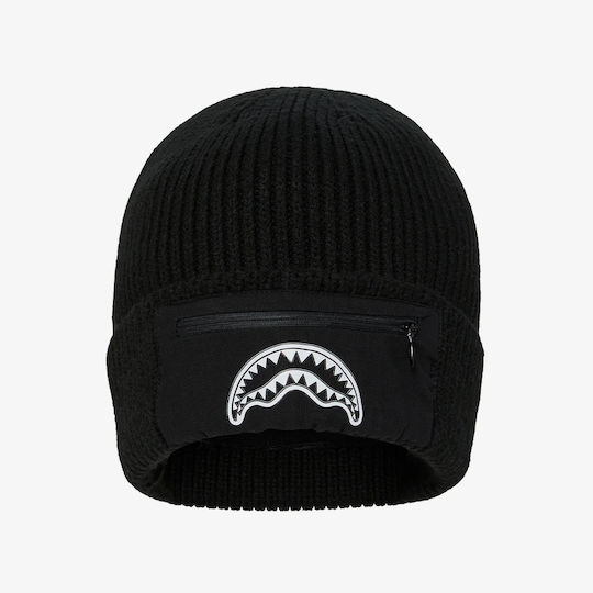 Lowkey Pocket Beanie Unisex Fleece Căciulă Tricotat în culoarea Negru
