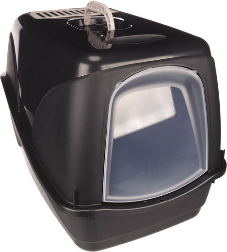 Flamingo Katzentoilette Geschlossen mit Filter Schwarz L37.5 x B54 x H38cm