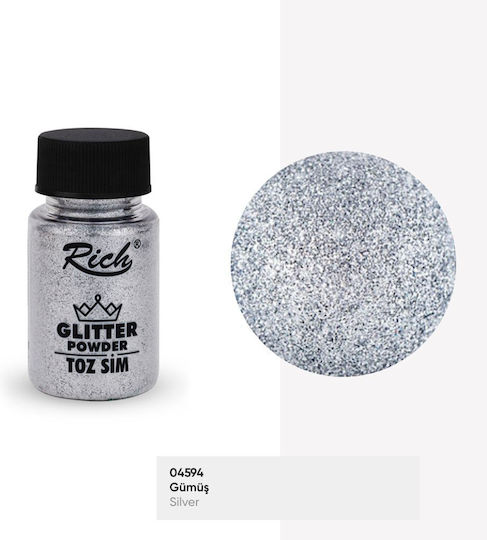 Goldstaub Rich 50ml Glitzerpulver 4604 Silbern