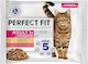 Perfect Fit Nassfutter für Erwachsene Katzen in Beutel mit Meat 4x85gr