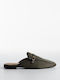 Flat Suede Mules σε Πράσινο Χρώμα
