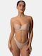 Strapless Push Up Seamless Beige Bra Size XS