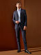 Men's Suit with Vest Blue