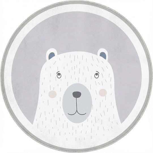 Στρογγυλό Βρεφικό Χαλί “Nordic Bear” – Μαλακό 3εκ. Ø200 εκ
