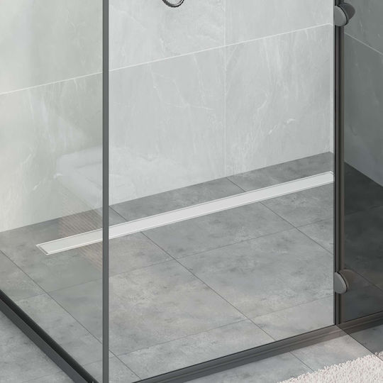 vidaXL Siphon Spülbecken mit Größe 100x11cm Silber