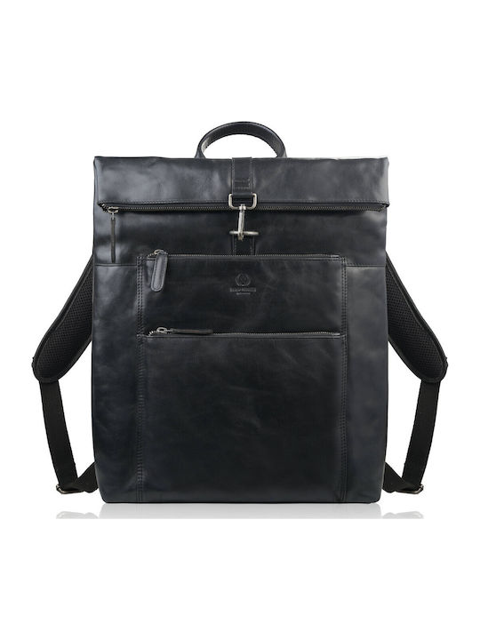 Roll Top Leder Vintage Laptoptasche Urban Schwarz Paolo Peruzzi Sl-02-bl