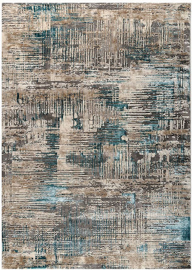 Tzikas Carpets Set Modern Schlafzimmer-Teppichsets Synthetisch,Polyester/Cotton/Leather Grey-blue 114-0-355-19290-953 3Stück