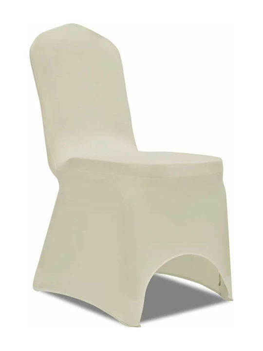 vidaXL Elastic Cover for Chair White Cream 100p...
